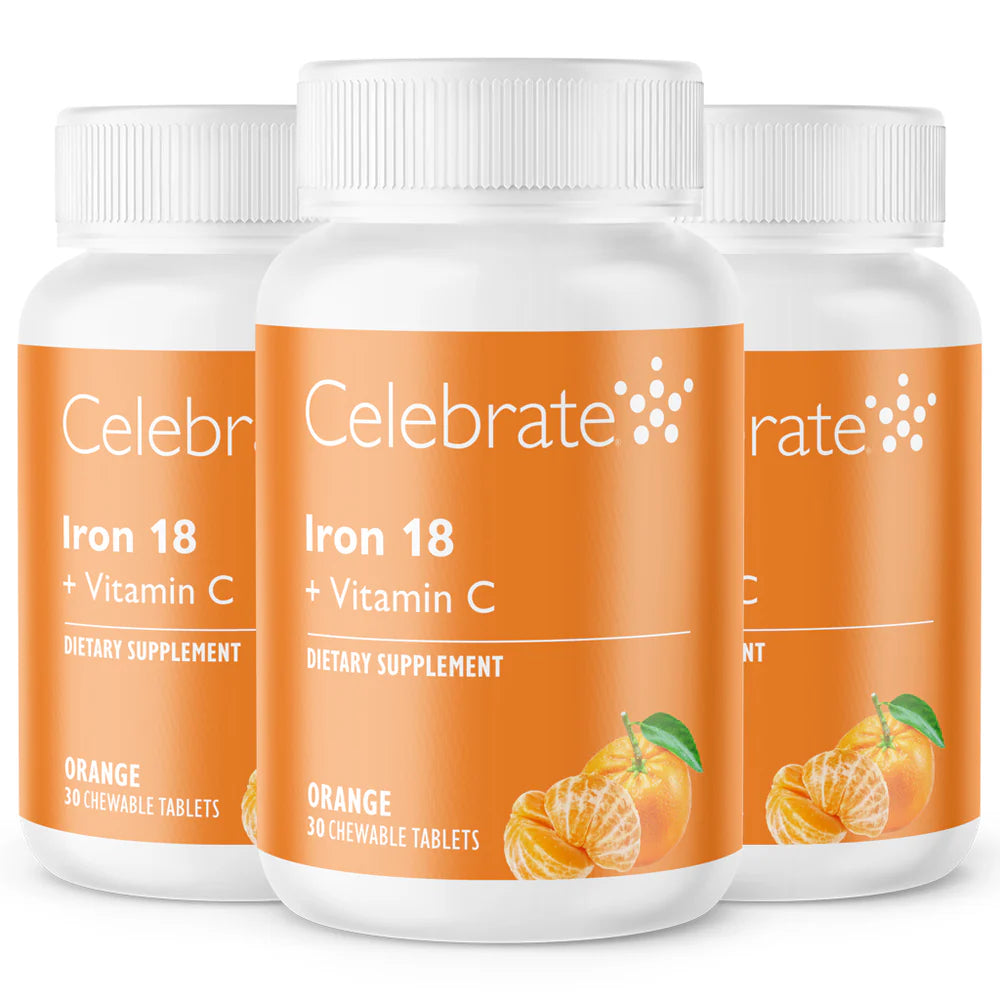 Iron 18 mg + Vitamin C Chewable Tablets, Orange