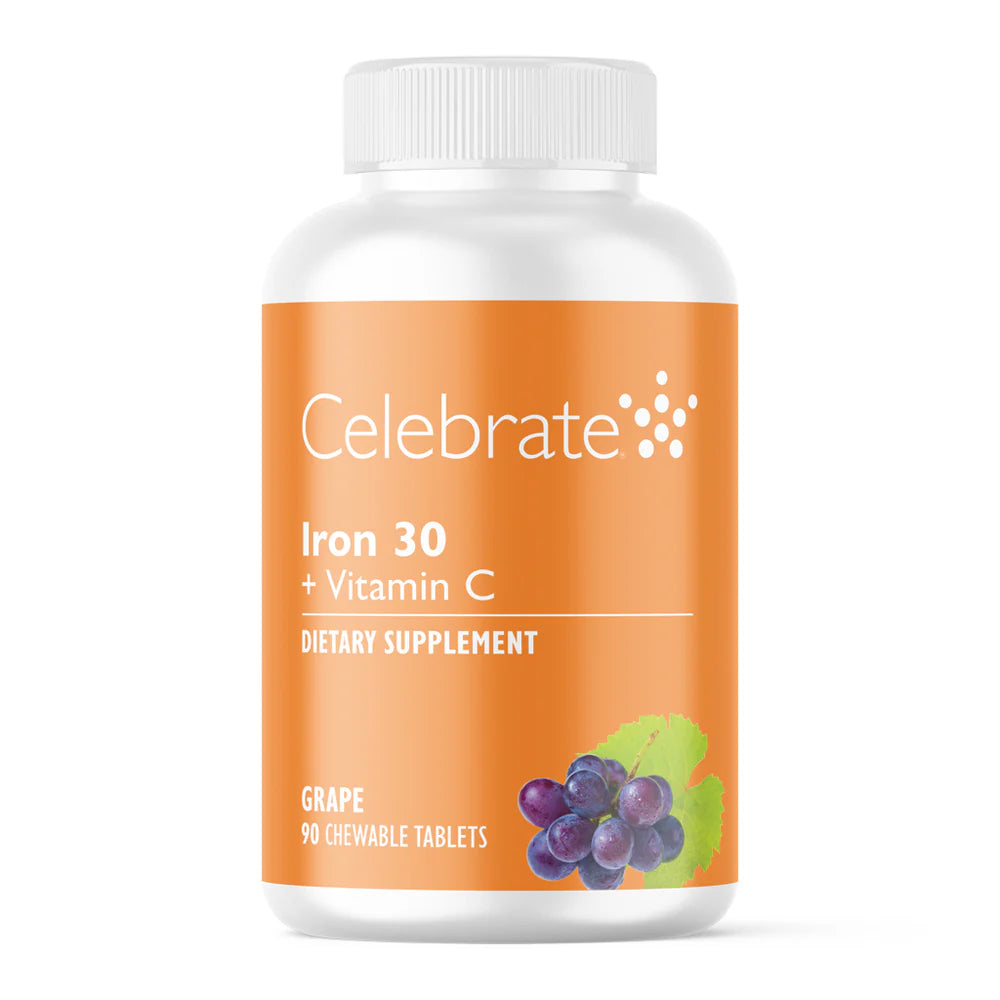 Iron 30 mg + Vitamin C Chewable Tablets, Grape