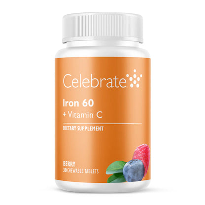 Iron 60 mg + Vitamin C Chewable Tablets, Berry