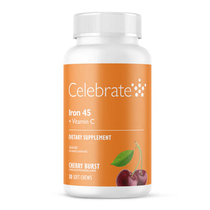 Iron 45 mg + Vitamin C Soft Chews, Cherry Burst