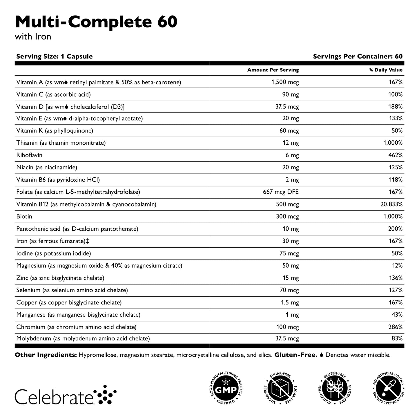 Multi-Complete 60 Bariatric Multivitamin with Iron Capsules