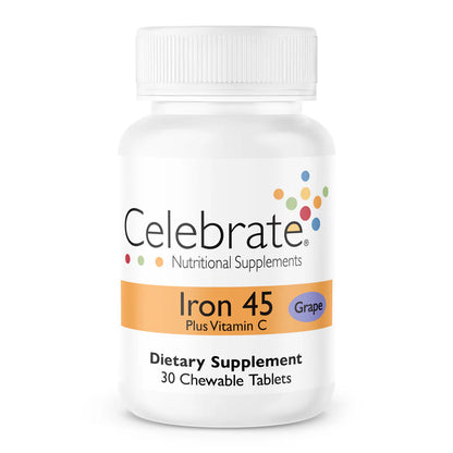 Iron 45 mg + Vitamin C Chewable Tablets, Grape