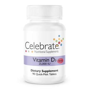 Vitamin D3 (25,000 IU) Quick Melt Tablets, Berry, 90 Count